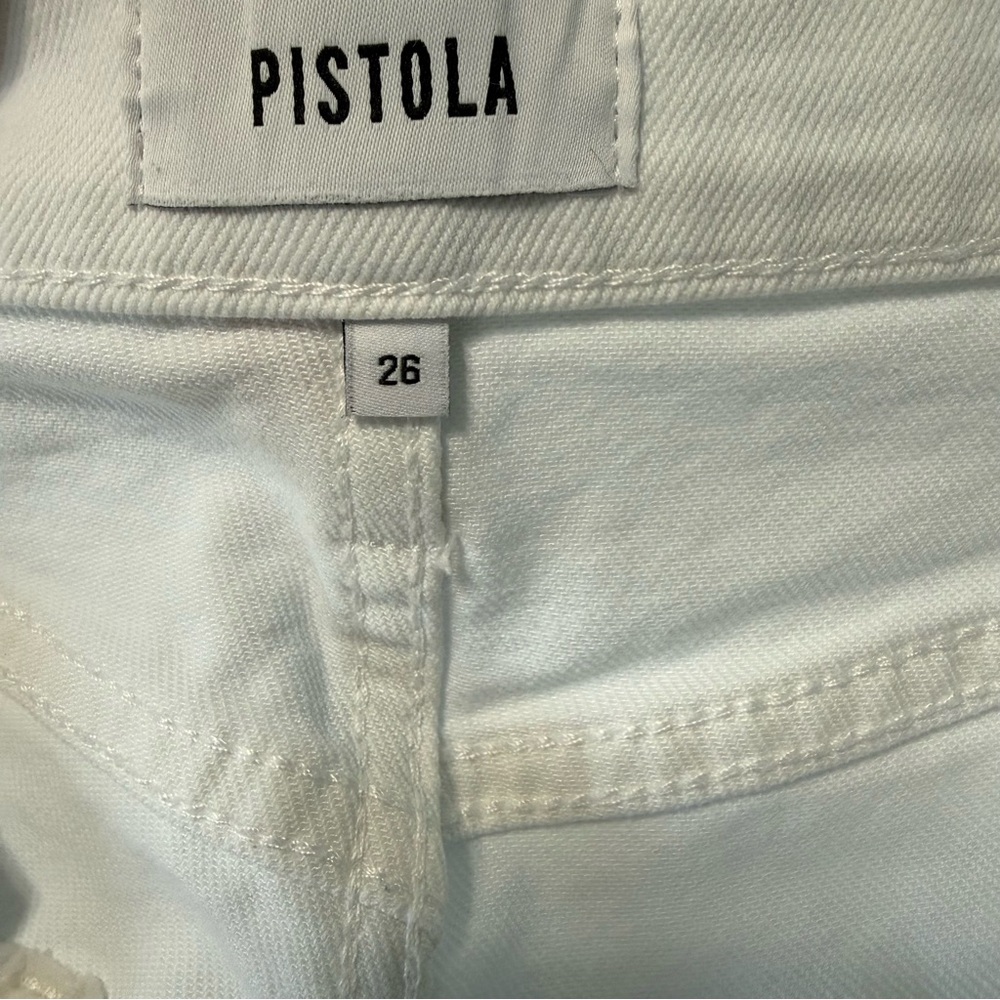 Pistola Lana Cuffed Crop High Rise Wide Leg Jeans White Women 26 - Picture 9 of 10